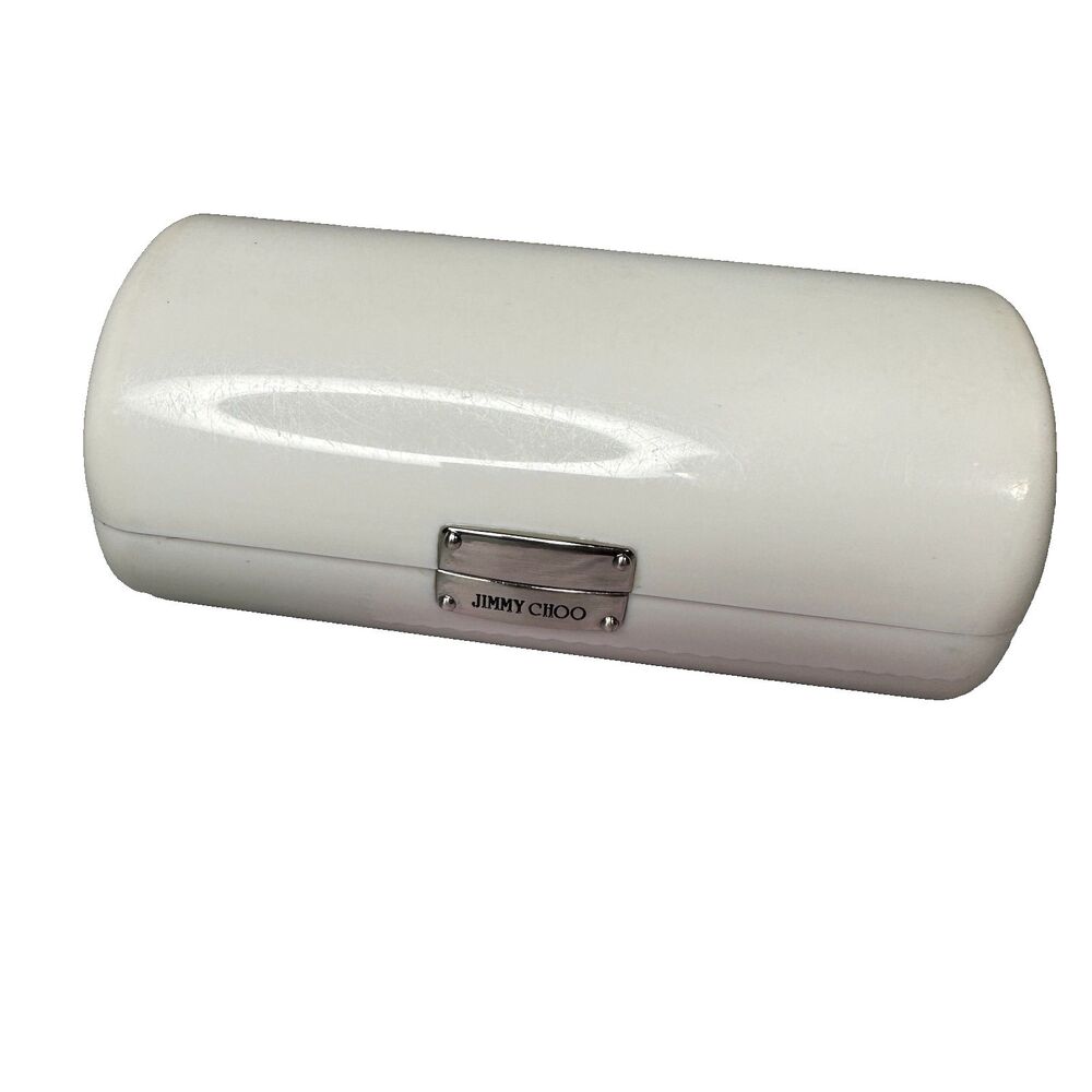 Jimmy Choo Sunglasses Case White Magnetic Closure Logo On Clasp